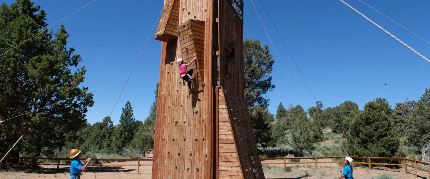 Camp Oakes climbing wall