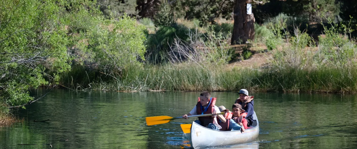 Campers in canoe