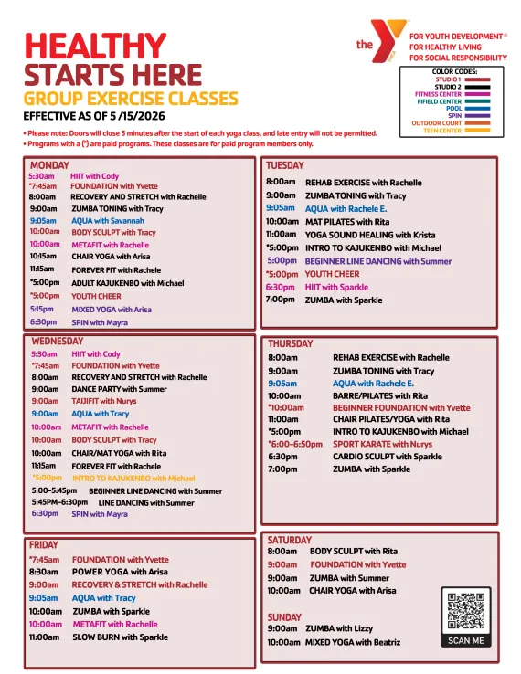 Upland Group Exercise Schedule