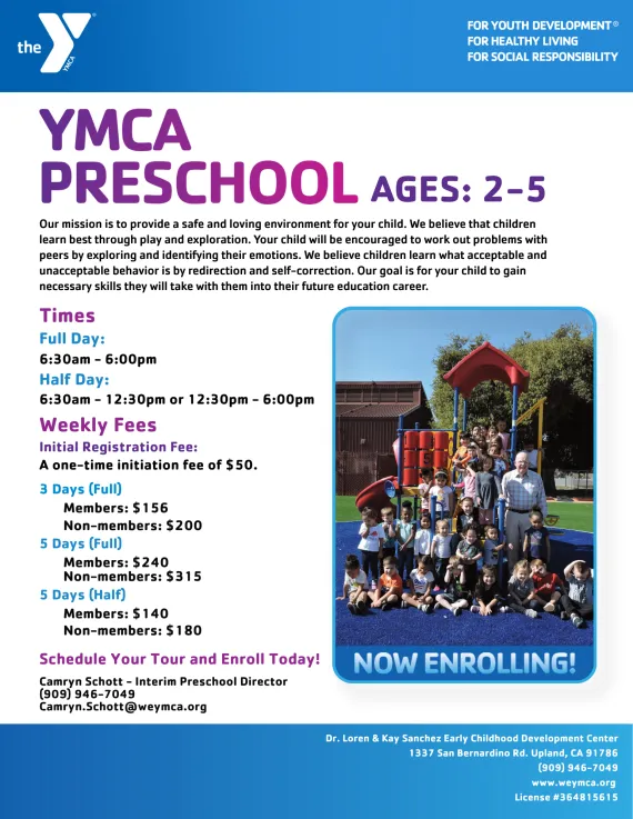 ymca preschool flyer 2026