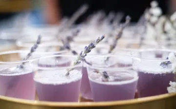 Drinks on plate riser